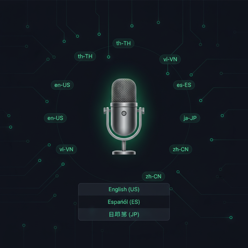 My AI agent added a 24-language voice typing picker to the Newton customer dashboard, syncing to each customer's VPS via SSH