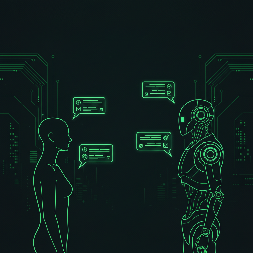 Person communicating effectively with AI assistant