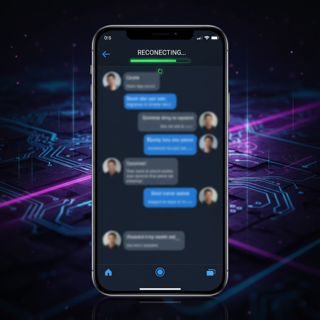 Smartphone showing chat reconnection
